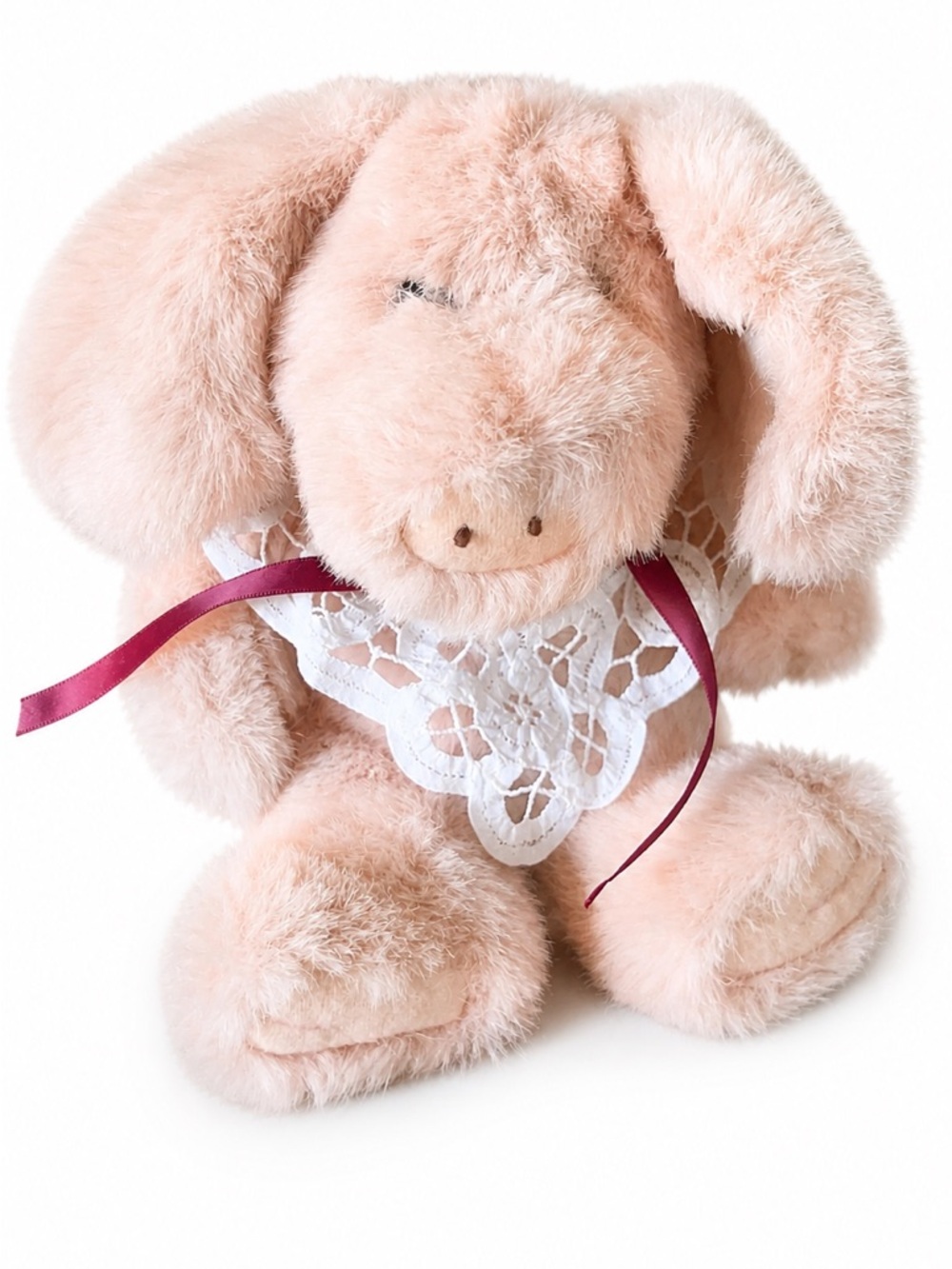 Rosie pink O Pig Plush Boyds with Lace Collar